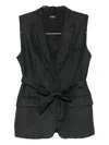Marella Ursula Tie-waist Waistcoat In Gray