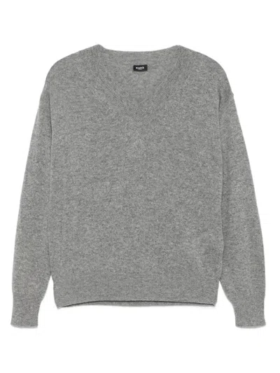Marella V-neck Wool Sweater In Gray
