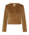 Marella Velvet Boxy Jacket - Olive In Brown