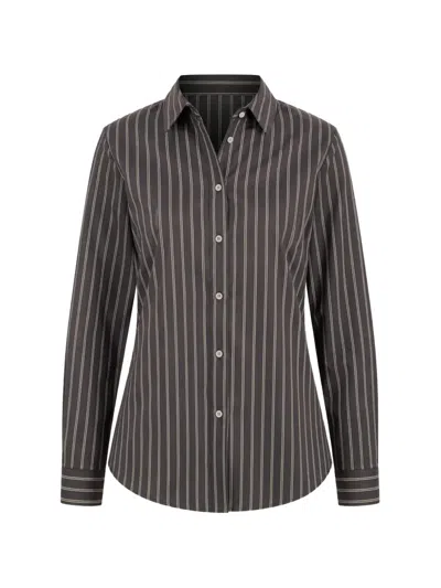 Marella Vertical-stripe Shirt In Black