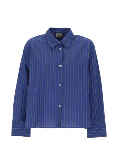 Marella Vertical-stripe Shirt In Blue