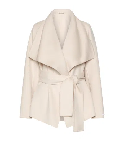 Marella Virgin Wool Belted Coat In Neutral