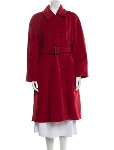 Pre-owned Marella Virgin Wool Trench Coat In Red