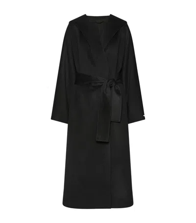 Marella Virgin Wool Wrap Coat In Black