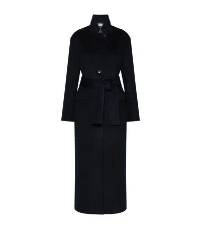 Marella Virgin Wool Wrap Coat In Black