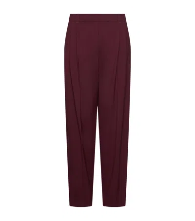 Marella Virgin Wool-blend Tailored Trousers In Burgundy