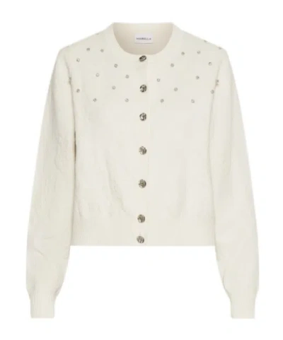 Marella Viscose And Cotton Cardigan In Neutral