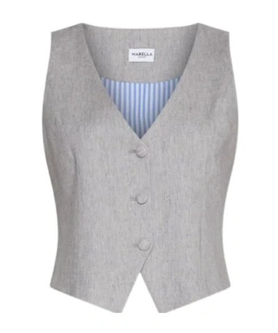 Marella Viscose-blend Gilet In Gray