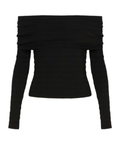Marella Viscose Cowl-neck Sweater In Black