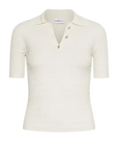 Marella Short-sleeved Polo Shirt In White