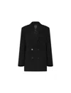 Marella Double-breasted Button Blazer In Black