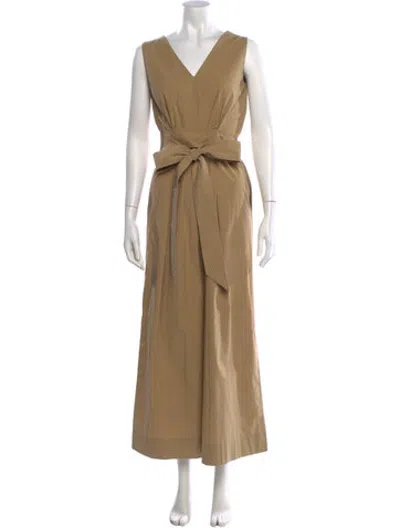 Pre-owned Marella V-neck Jumpsuit In Neutrals