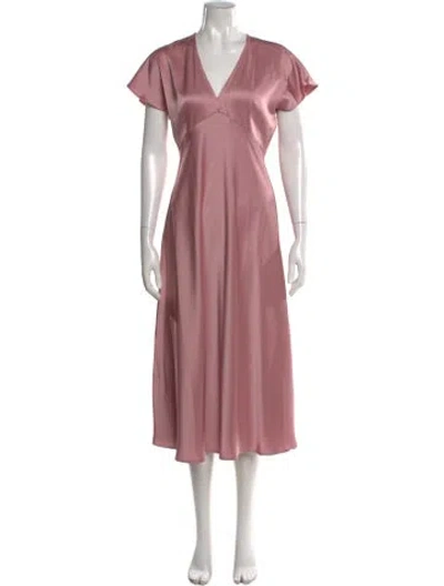 Pre-owned Marella V-neck Long Dress W/ Tags In Pink