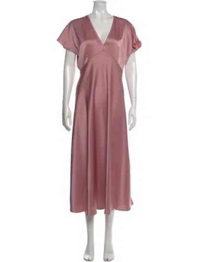 Pre-owned Marella V-neck Long Dress W/ Tags In Pink