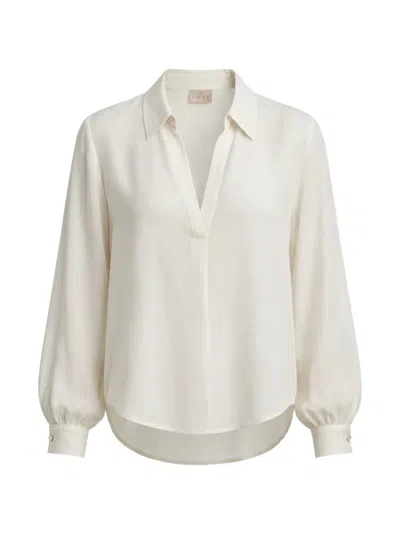 Marella V-neck Long-sleeve Blouse In White