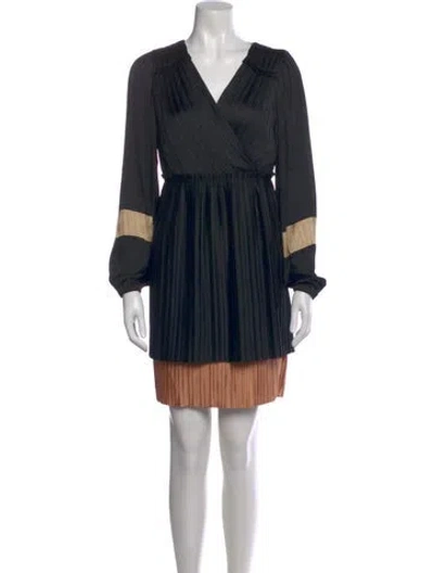 Pre-owned Marella V-neck Mini Dress In Black