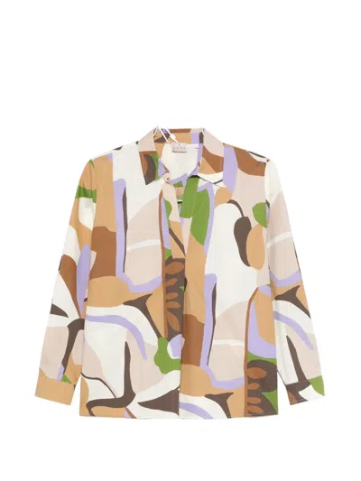 Marella V-neck Printed Top In Multi