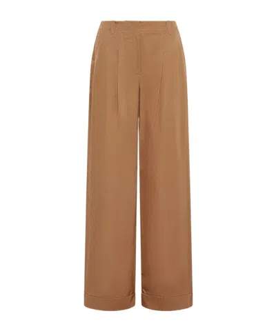 Marella Water-repellent Twill Trousers In Nude