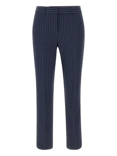 Marella Welt-pockets Pinstripe Trousers In Blue