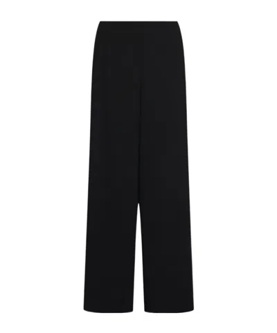 Marella Wide-fit Envers Satin Trousers In Black