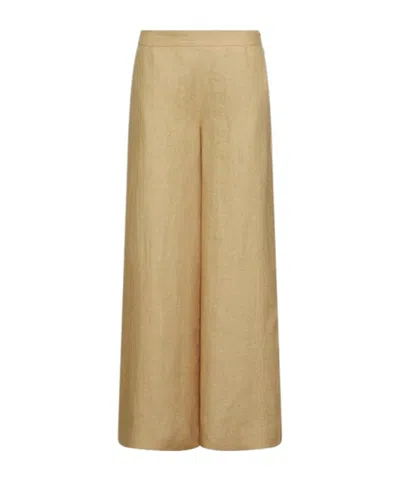 Marella Wide-leg Casual Pants In Brown