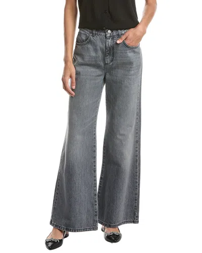 Marella Wide-leg Denim Trouser In Gray