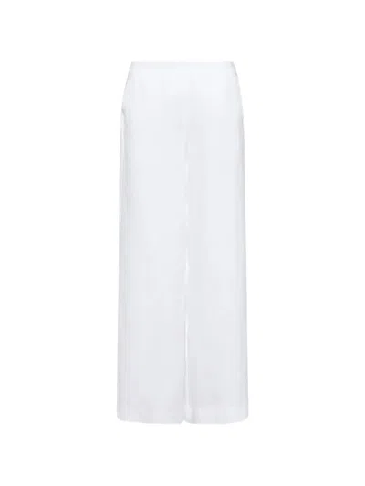 Marella Linen Wide-leg Trousers In White