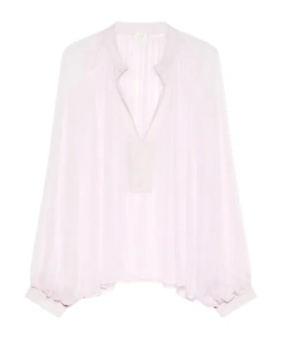 Marella Wide-sleeved Crepon Shirt In Pink
