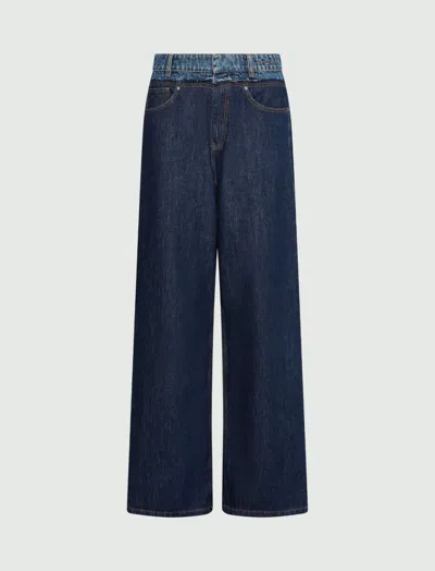 Marella Wleg2 Denim Trouser Navy In Blue