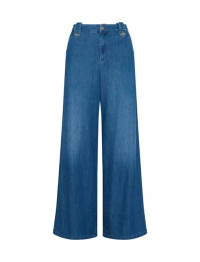 Marella Wleg4 Denim Trouser Navy In Multi
