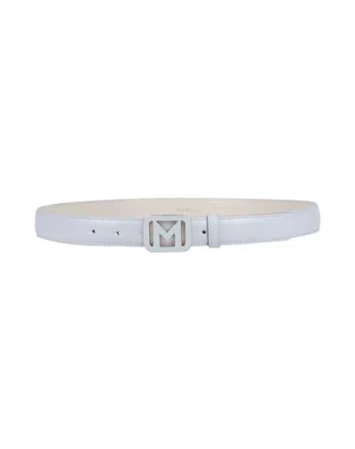 Marella Woman Belt Light Grey Size S Leather