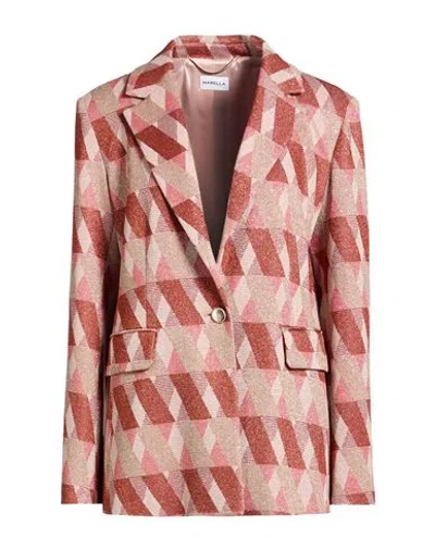 Marella Woman Blazer Antique Rose Size L Viscose, Polyamide, Metallic Fiber, Elastane In Multi
