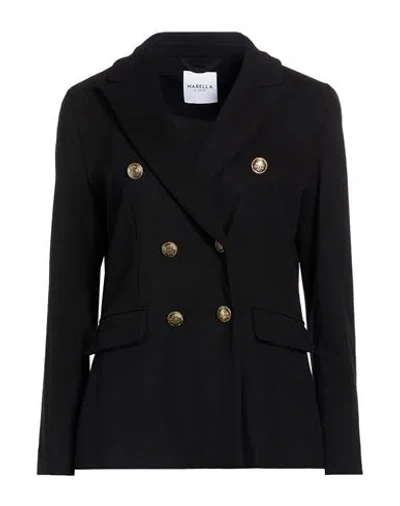 Marella Woman Blazer Black Size 2 Viscose, Polyamide, Elastane