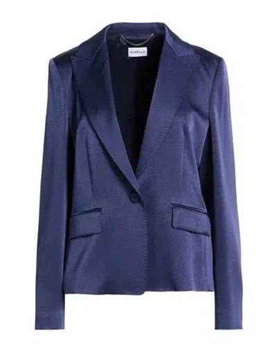 Marella Woman Blazer Blue Size 10 Triacetate, Polyester