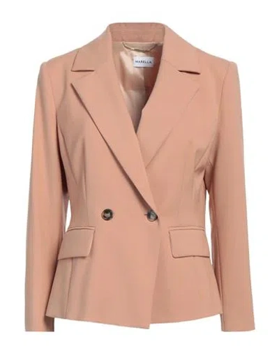 Marella Woman Blazer Camel Size 12 Polyester, Virgin Wool, Elastane