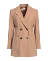 Marella Woman Blazer Camel Size 12 Polyester, Virgin Wool, Elastane