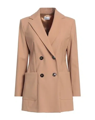 Marella Woman Blazer Camel Size 12 Polyester, Virgin Wool, Elastane