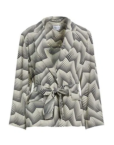 Marella Woman Blazer Ivory Size 12 Silk In White