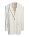Marella Derby Single-button Straight Blazer In White