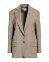 Marella Woman Blazer Khaki Size 10 Polyester, Viscose, Wool, Elastane In Multi