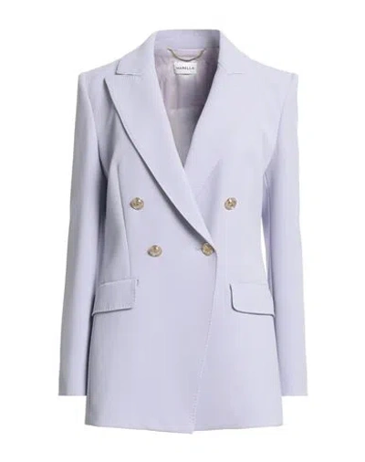 Marella Woman Blazer Lilac Size 12 Polyester, Elastane In Purple