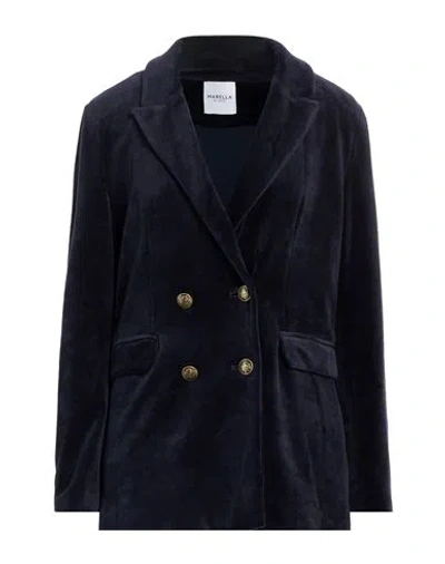 Marella Woman Blazer Midnight Blue Size 10 Cotton, Polyester