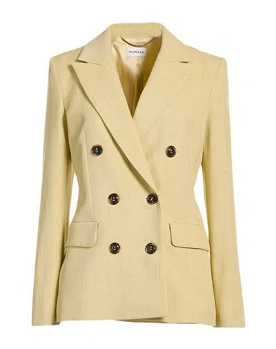 Marella Woman Blazer Pastel Yellow Size 4 Polyester, Elastane