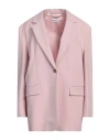 Marella Woman Blazer Pink Size 6 Linen, Cotton, Polyamide, Elastane