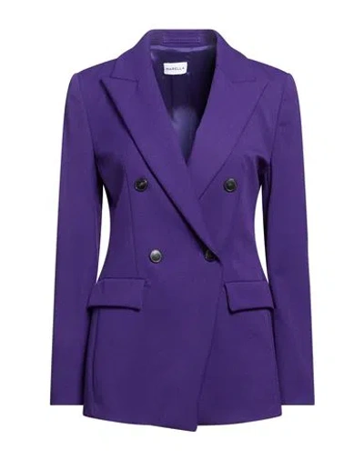 Marella Woman Blazer Purple Size 4 Polyester, Viscose, Elastane