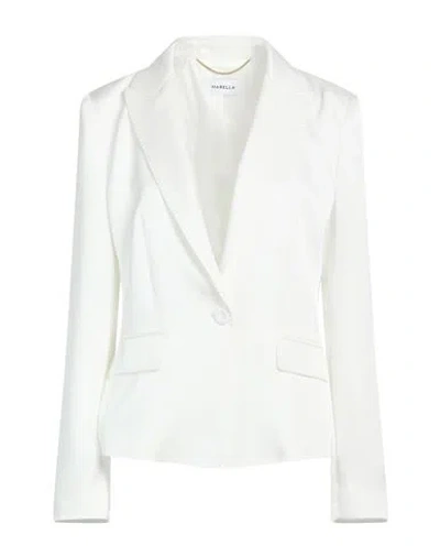 Marella Woman Blazer White Size 8 Triacetate, Polyester
