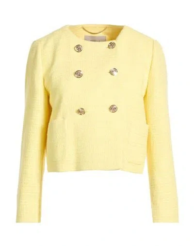 Marella Woman Blazer Yellow Size 4 Cotton, Polyamide