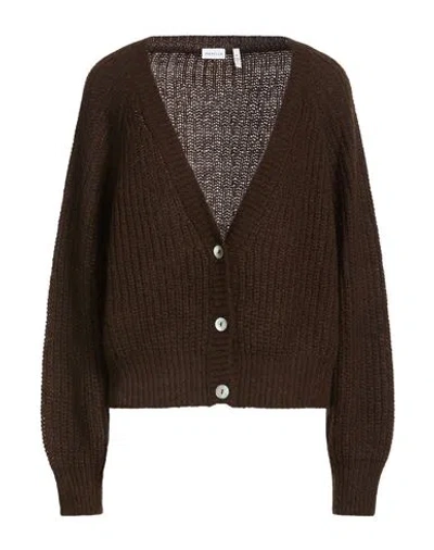 Marella Woman Cardigan Chocolate Brown Size L Acrylic, Alpaca Wool, Polyamide
