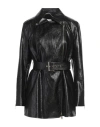 Marella Woman Coat Black Size 8 Viscose, Polyester, Cotton, Metallic Fiber, Polyurethane