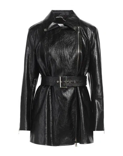 Marella Woman Coat Black Size 8 Viscose, Polyester, Cotton, Metallic Fiber, Polyurethane